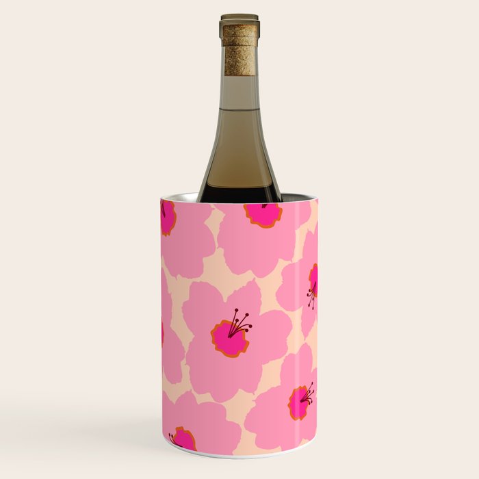 Orange And Pink Retro Floral Wine Chiller Gallery Image 3