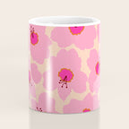 Orange And Pink Retro Floral Coffee Mug Gallery Image 4