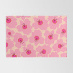 Orange And Pink Retro Floral Rug Gallery Image 2