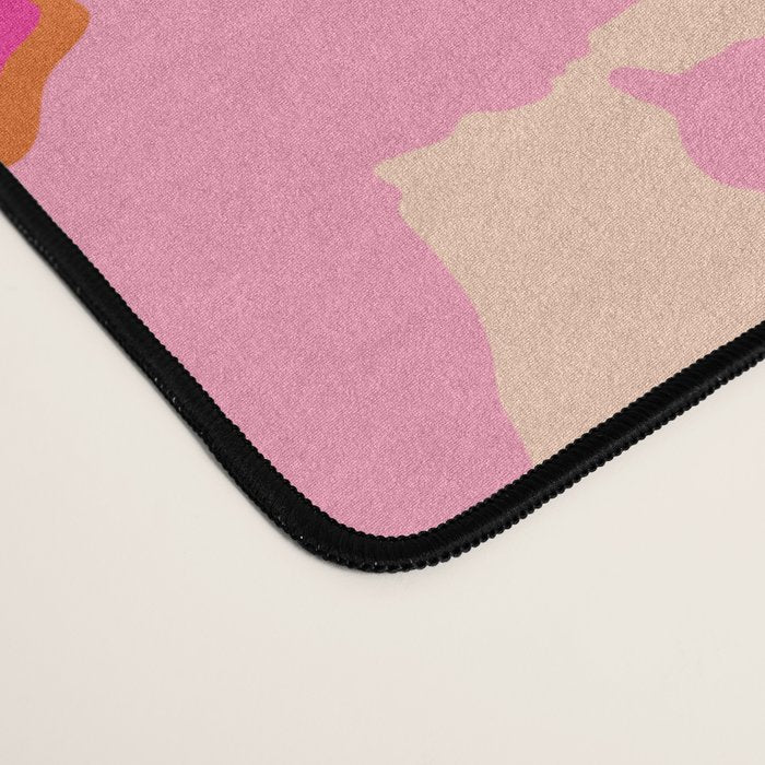 Orange And Pink Retro Floral Desk Mat Gallery Image 4