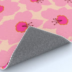 Orange And Pink Retro Floral Rug Gallery Image 4