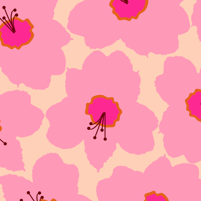 Orange And Pink Retro Floral Coffee Mug Gallery Image 2