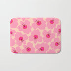 Orange And Pink Retro Floral Bath Mat Gallery Image 1