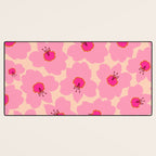 Orange And Pink Retro Floral Desk Mat Gallery Image 3