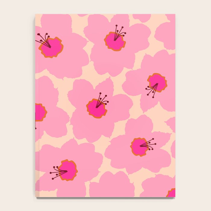 Orange And Pink Retro Floral Notebook Gallery Image 4