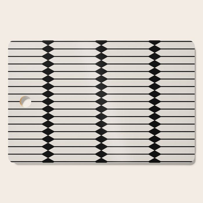Minimal Geometric Pattern - Black Cutting Board Gallery Image 1