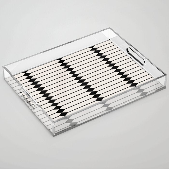 Minimal Geometric Pattern - Black Acrylic Tray Gallery Image 1