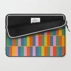 Long Blocks Colourful Geometric Check Pattern in Rainbow Pop Colors Laptop Sleeve Gallery Image 2