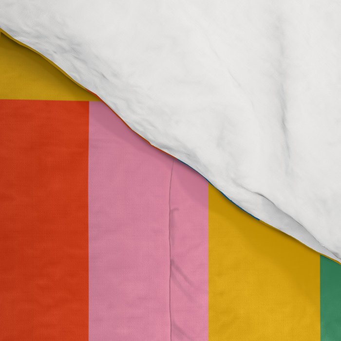 Long Blocks Colourful Geometric Check Pattern in Rainbow Pop Colors Comforter Gallery Image 4