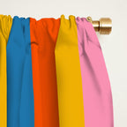 Long Blocks Colourful Geometric Check Pattern in Rainbow Pop Colors Window Curtain Gallery Image 2