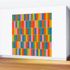 Long Blocks Colourful Geometric Check Pattern in Rainbow Pop Colors Wall Mural Gallery Image 2