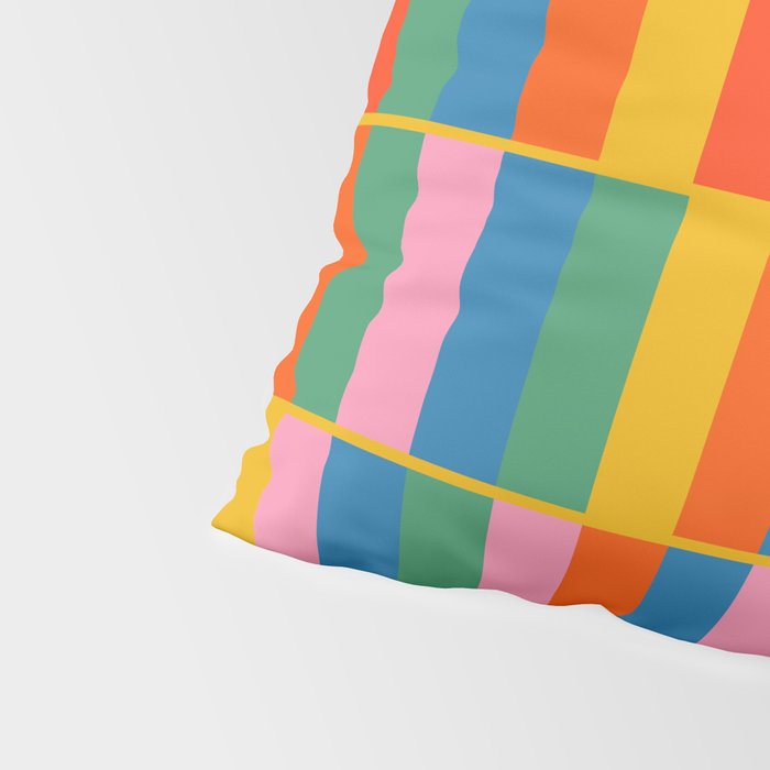 Long Blocks Colourful Geometric Check Pattern in Rainbow Pop Colors Pillow Sham Gallery Image 4
