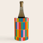 Long Blocks Colourful Geometric Check Pattern in Rainbow Pop Colors Wine Chiller Gallery Image 3