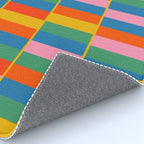 Long Blocks Colourful Geometric Check Pattern in Rainbow Pop Colors Rug Gallery Image 4
