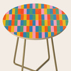 Long Blocks Colourful Geometric Check Pattern in Rainbow Pop Colors Side Table Gallery Image 2