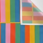Long Blocks Colourful Geometric Check Pattern in Rainbow Pop Colors Wall Tapestry Gallery Image 3