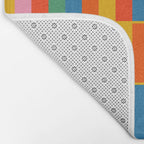 Long Blocks Colourful Geometric Check Pattern in Rainbow Pop Colors Bath Mat Gallery Image 2