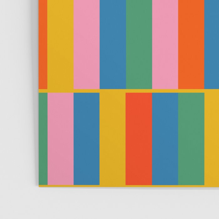 Long Blocks Colourful Geometric Check Pattern in Rainbow Pop Colors Poster Gallery Image 3
