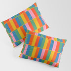 Long Blocks Colourful Geometric Check Pattern in Rainbow Pop Colors Pillow Sham Gallery Image 3