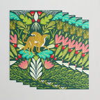 Cheetah Couple Illustration, Wild Cat Jungle Nature, Mandala Painting, Wildlife Tropical Tiger Wrapping Paper Gallery Image 3