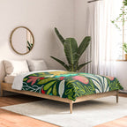 Cheetah Couple Illustration, Wild Cat Jungle Nature, Mandala Painting, Wildlife Tropical Tiger Comforter Gallery Image 2