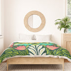 Cheetah Couple Illustration, Wild Cat Jungle Nature, Mandala Painting, Wildlife Tropical Tiger Duvet Cover Gallery Image 3
