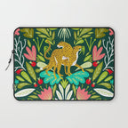 Cheetah Couple Illustration, Wild Cat Jungle Nature, Mandala Painting, Wildlife Tropical Tiger Laptop Sleeve Gallery Image 1