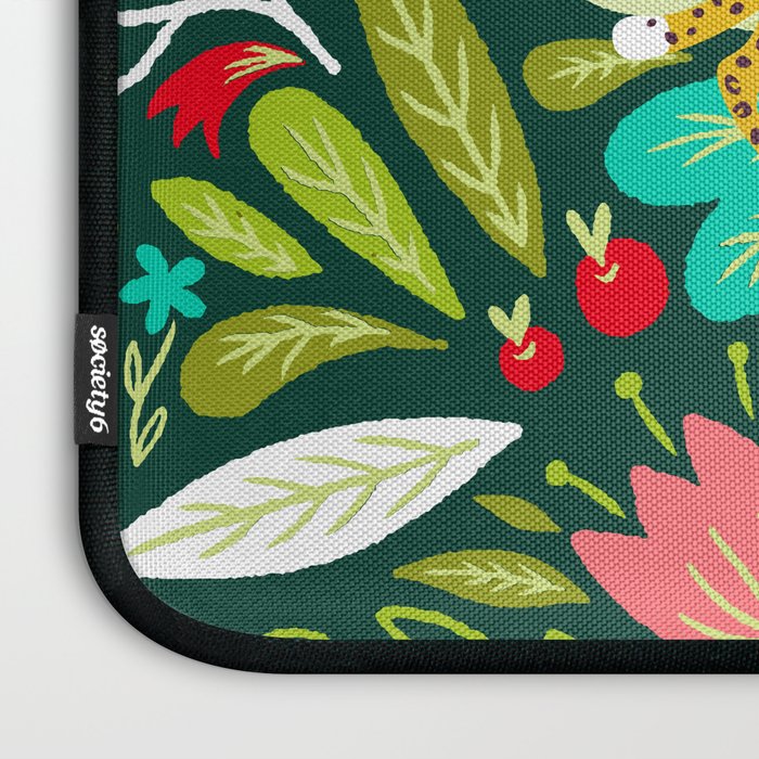 Cheetah Couple Illustration, Wild Cat Jungle Nature, Mandala Painting, Wildlife Tropical Tiger Laptop Sleeve Gallery Image 3