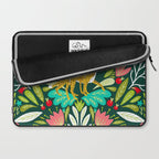 Cheetah Couple Illustration, Wild Cat Jungle Nature, Mandala Painting, Wildlife Tropical Tiger Laptop Sleeve Gallery Image 2