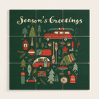 Seasons Greetings - Camping Christmas Wood Wall Art Gallery Image 1