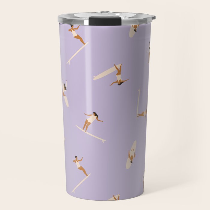 Surf girls in violet Travel Mug Gallery Image 1