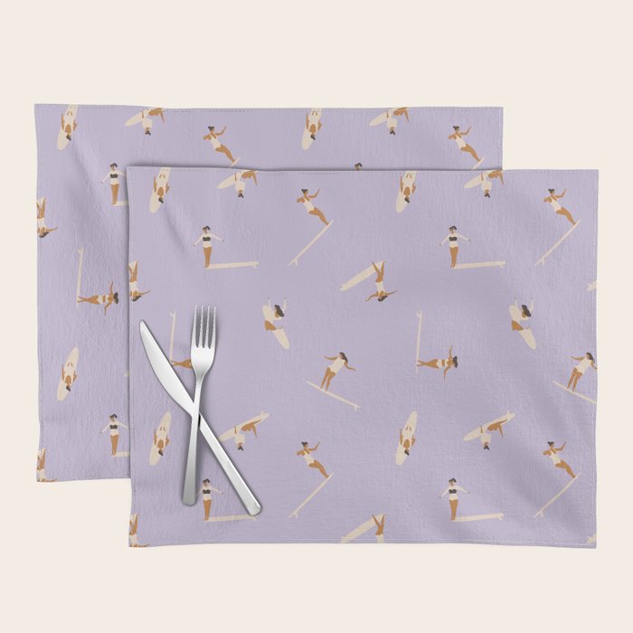 Surf girls in violet Placemat Gallery Image 1