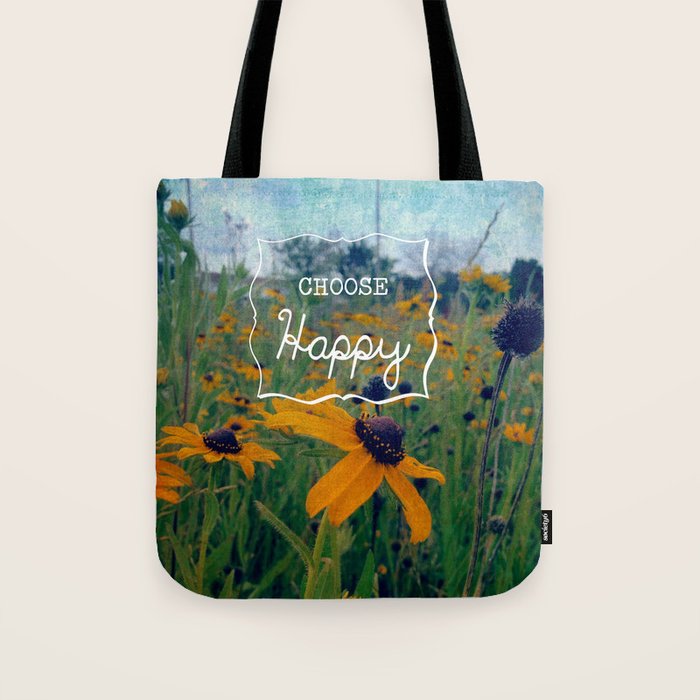 Choose Happy Tote Bag Gallery Image 1