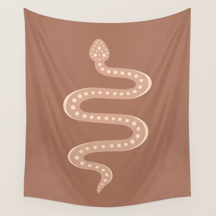Minimal Snake - Neutral Rose Wall Tapestry Gallery Image 4