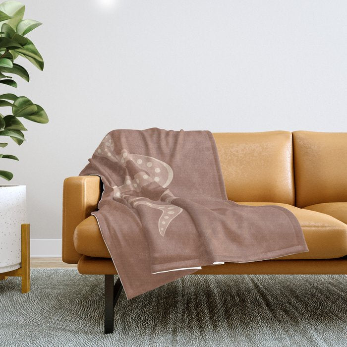 Minimal Snake - Neutral Rose Throw Blanket Gallery Image 1