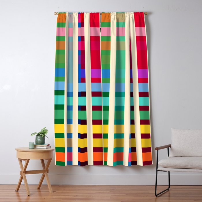 Futuristic Cyber Rainbow Crossing Window Curtain Gallery Image 1