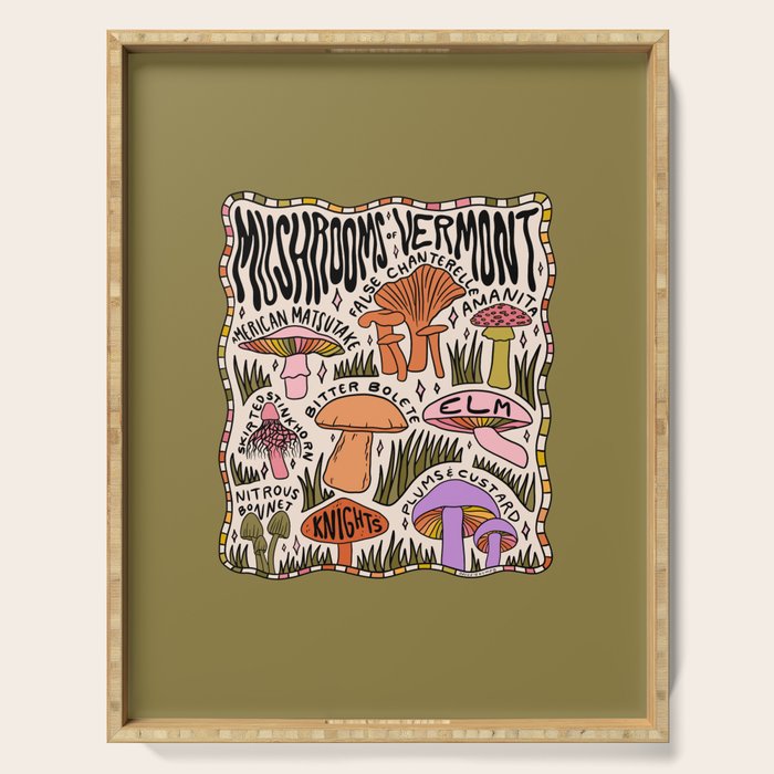 Mushrooms of Vermont Serving Tray Gallery Image 1