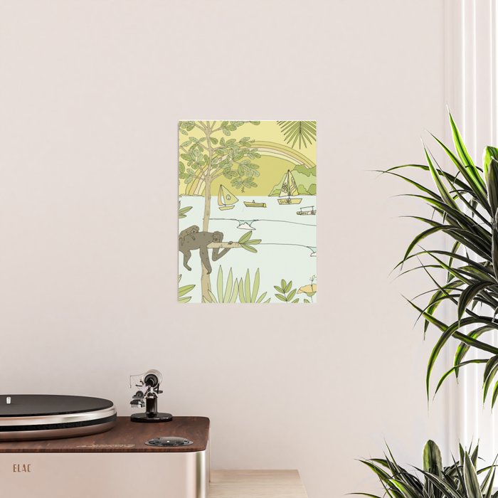 postcard from paradise // costa rica tropical // retro surf art by surfy birdy Poster Gallery Image 2