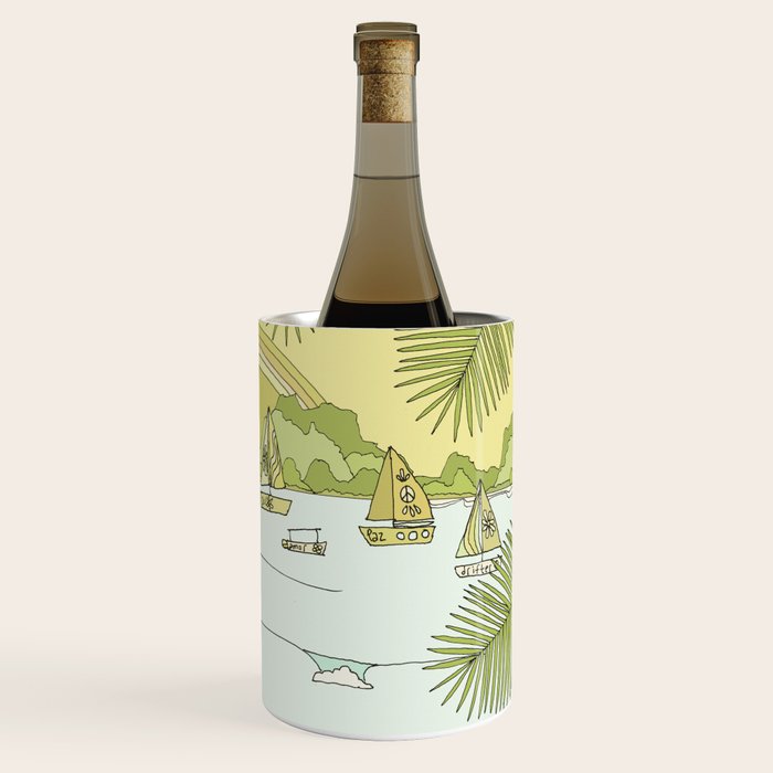 postcard from paradise // costa rica tropical // retro surf art by surfy birdy Wine Chiller Gallery Image 3