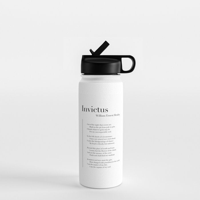 Invictus by William Ernest Henley Water Bottle Gallery Image 1