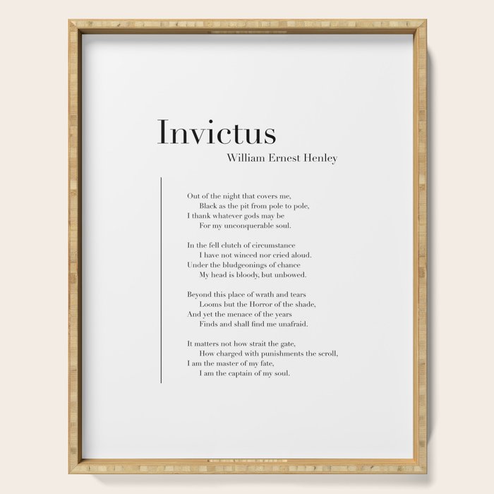 Invictus by William Ernest Henley Serving Tray Gallery Image 1