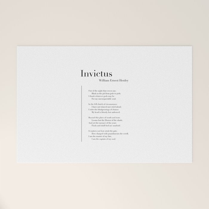 Invictus by William Ernest Henley Welcome Mat Gallery Image 1
