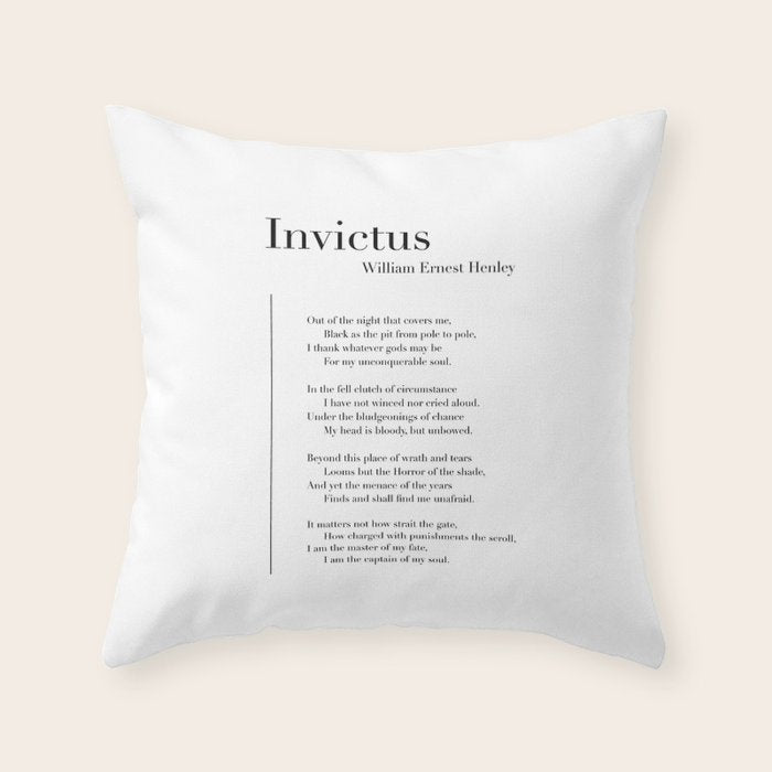 Invictus by William Ernest Henley Throw Pillow Gallery Image 6