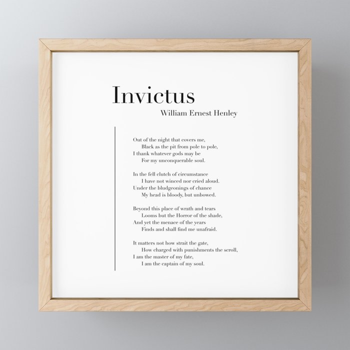 Invictus by William Ernest Henley Mini Art Print Gallery Image 1