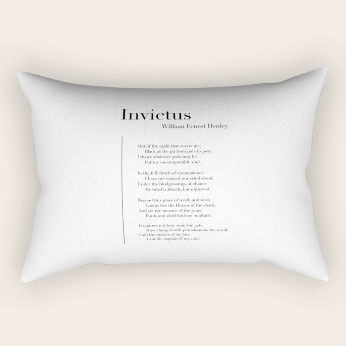 Invictus by William Ernest Henley Rectangular Pillow Gallery Image 2