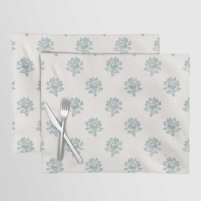 Small Distressed Block Print - Seaglass Placemat Gallery Image 1