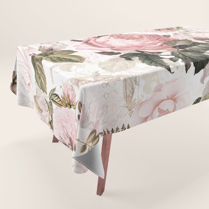 Vintage & Shabby Chic - Sepia Pink Roses  Tablecloth Gallery Image 1