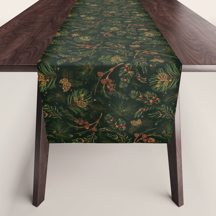 Christmas Spruce Dark Green Table Runner