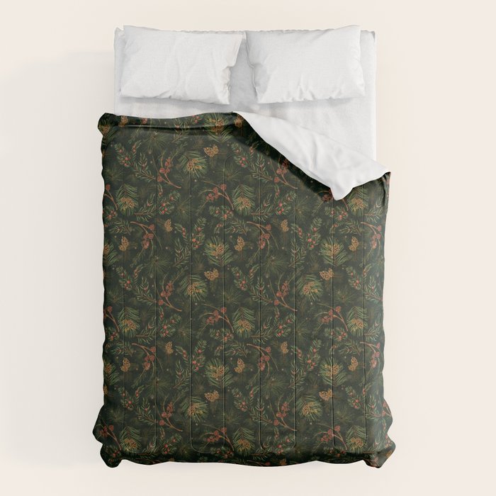Christmas Spruce Dark Green Comforter Gallery Image 6