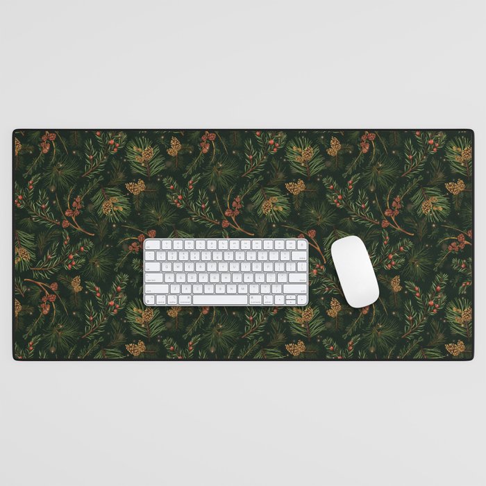 Christmas Spruce Dark Green Desk Mat Gallery Image 1